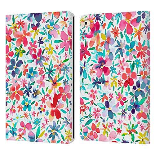 Protection iPad 9.7 2017 2018 étui portefeuille cuir Ninola floral