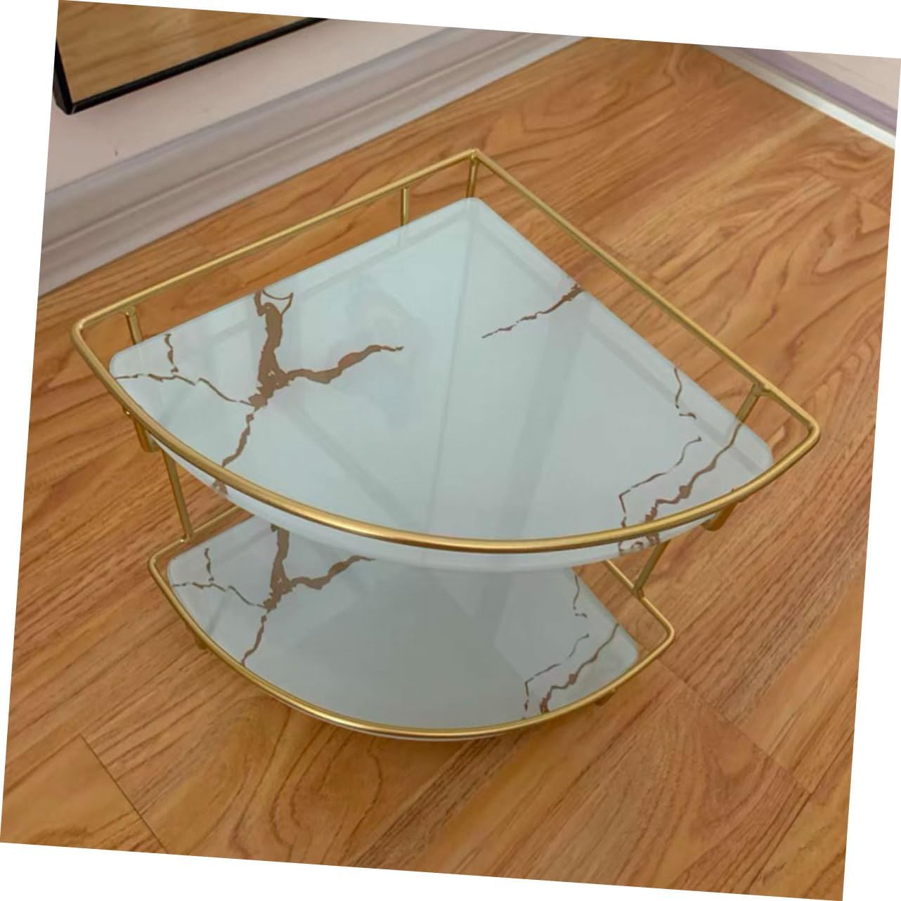 Zerodeko Bathroom Corner Storage Shelf Double Multipurpose Organizer for Cosmetics Skincare Construction for Bathroom Kitchen Use