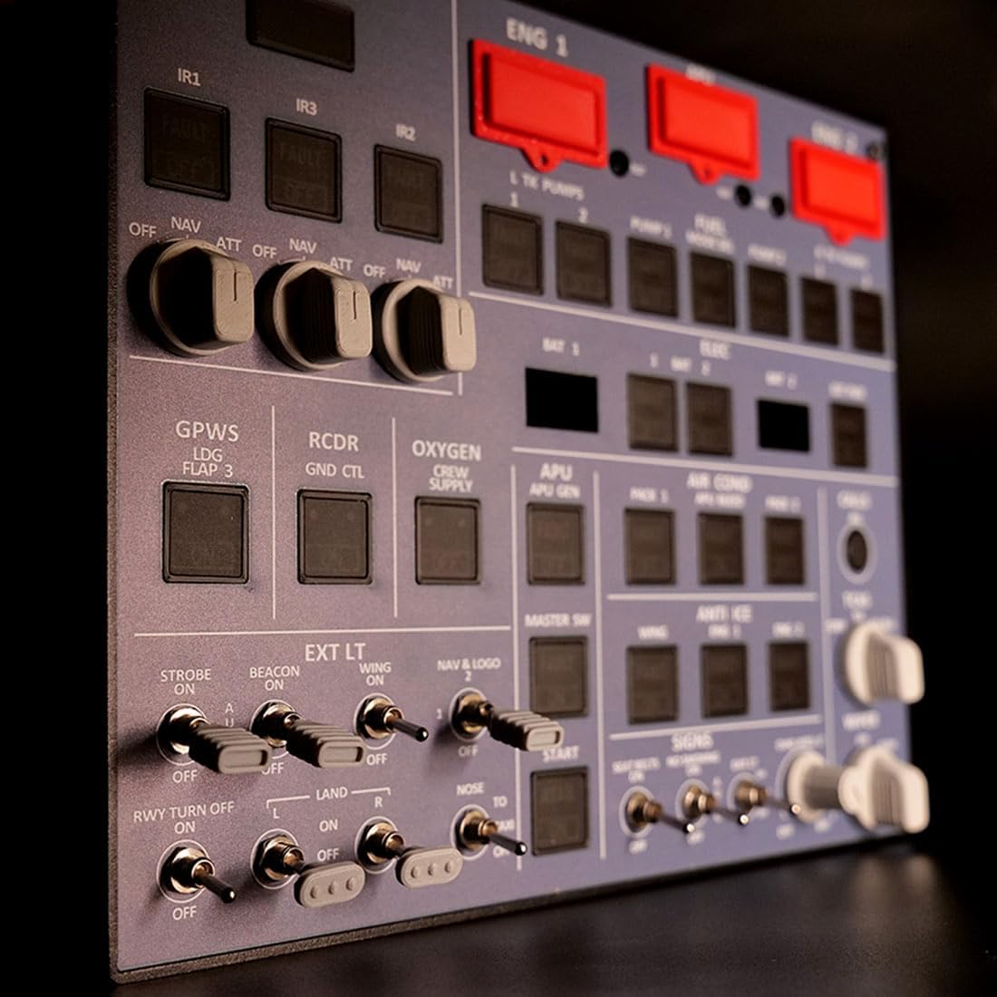 A107 A32X MAX Light OVHD Overhead Panel for MSFS 2020/2024 - Flight Sim Home Cockpit- (Backlit Edition)