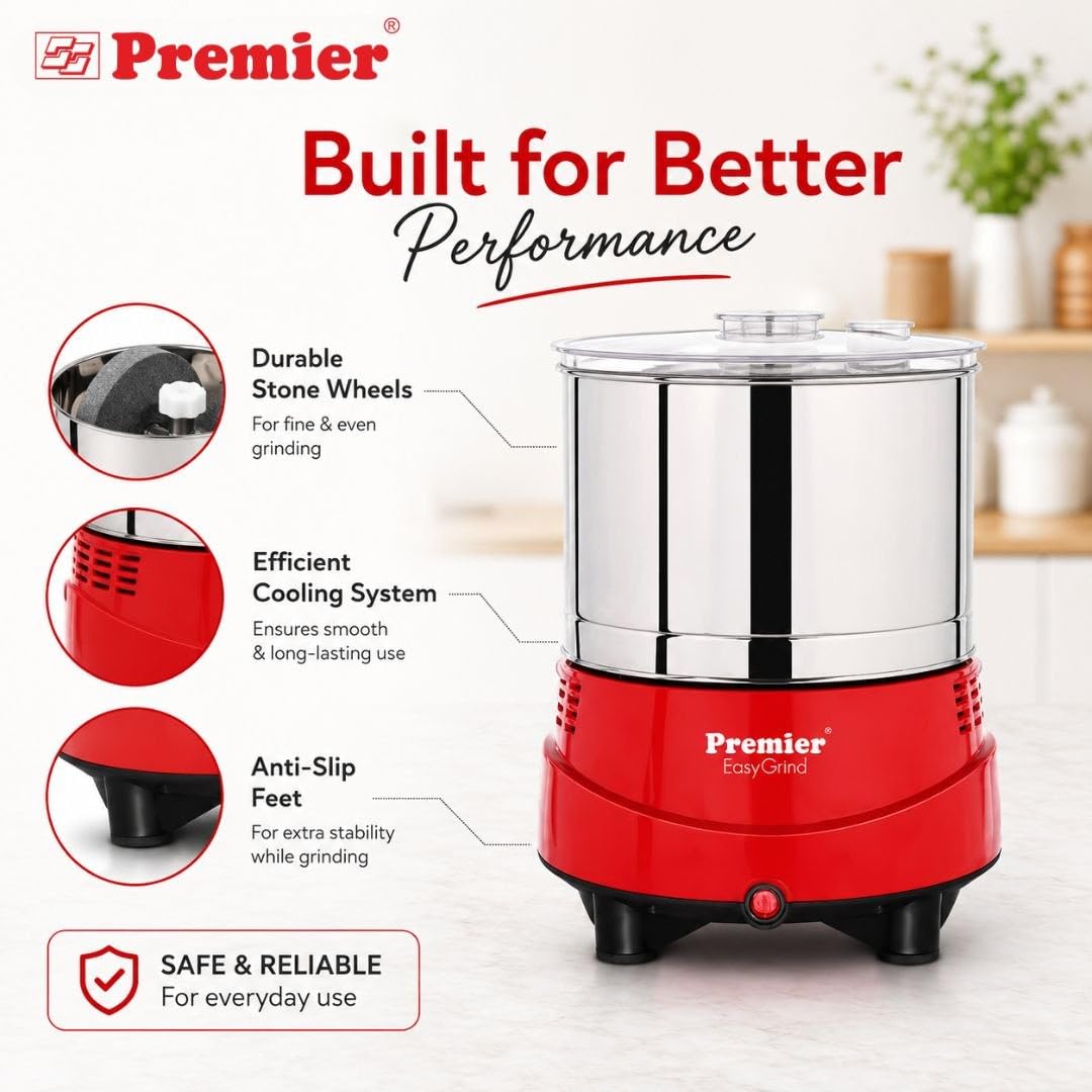 Premier Easy Grind Grinder - 2L Red Wet Grinder -3 Premier Easy Grind Grinder - 2L Red Wet Grinder -3