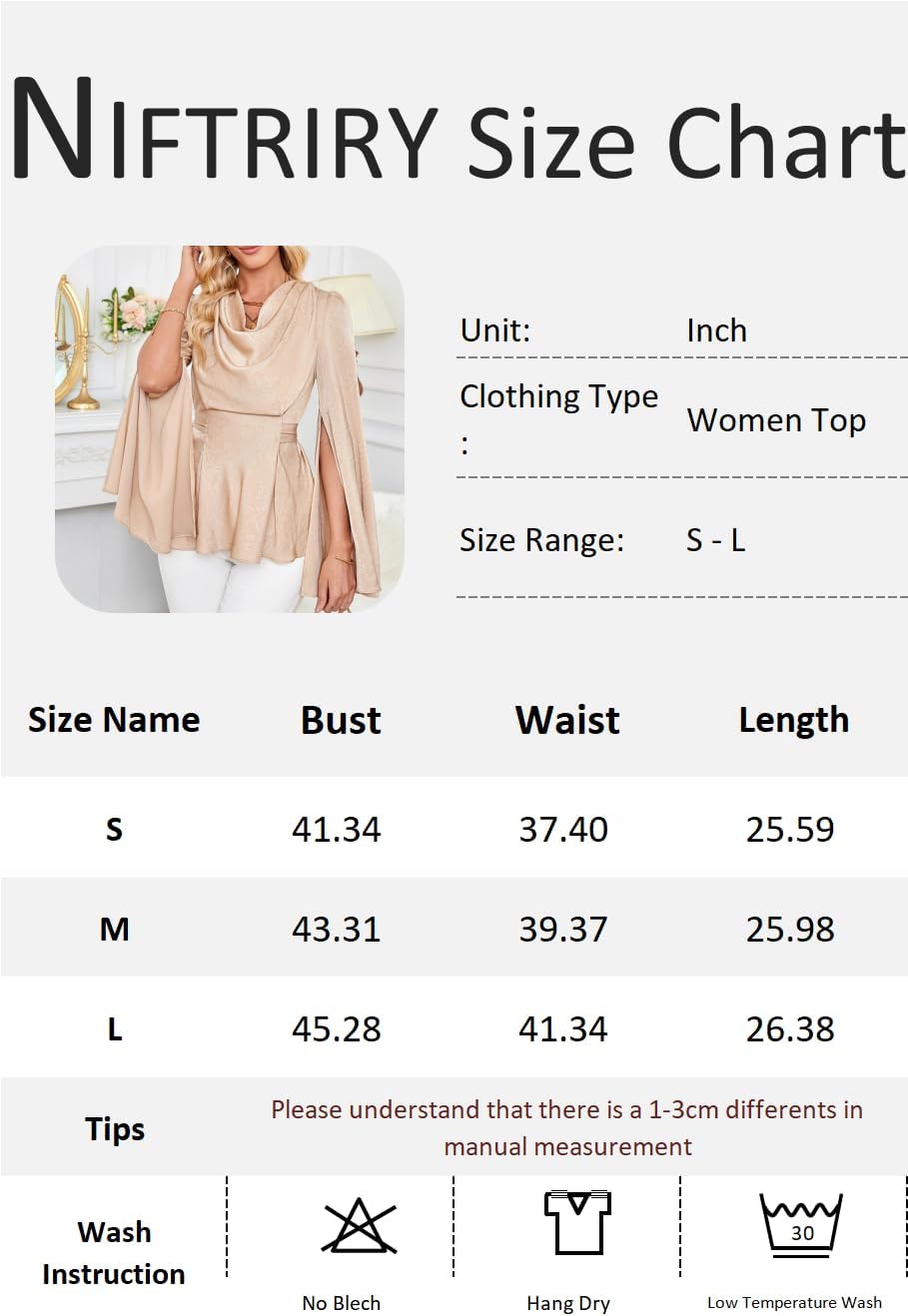 Dressy Top Cape Sleeve Cowl Neck Going Out Pelum Tops for Women