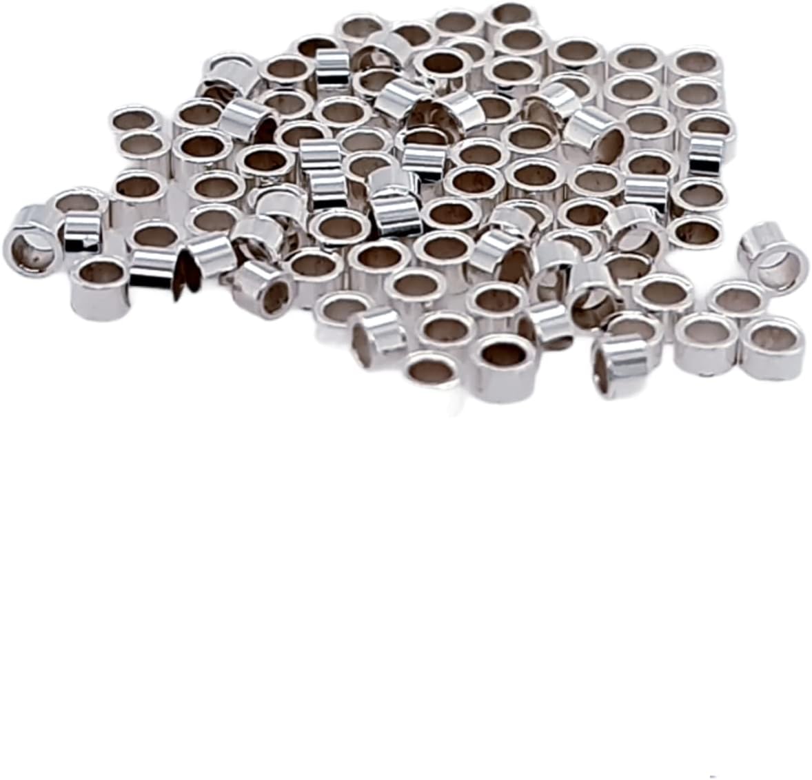 100pcs 925 Sterling Silver Tube Crimp Beads, 1 X1.2MM, by CRAFT WIRE