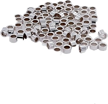 100pcs 925 Sterling Silver Tube Crimp Beads, 1 X1.2MM, by CRAFT WIRE