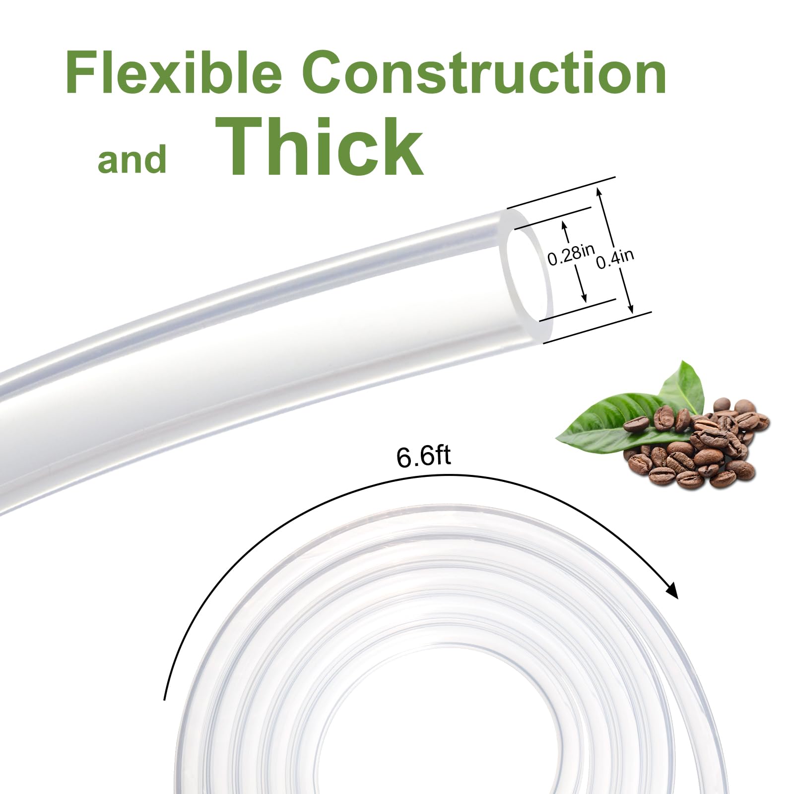 Enema Replacement Tube 6.6FT Silicone Enema Hose with 5 Reusable Nozzle Tips – Flexible Leak-Proof Enema Kit Replacement Tubing for Colon Cleansing and Detox Douche