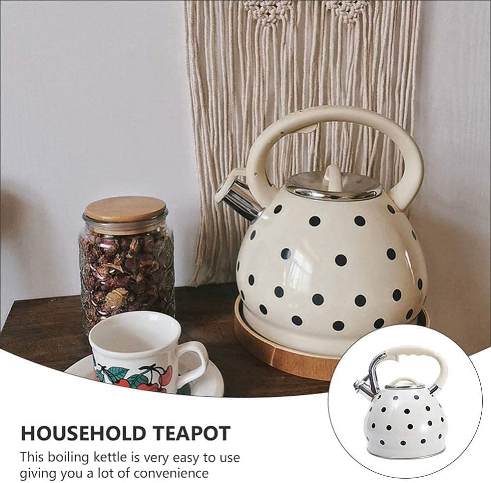 Hervidor de té silbante de 3,5 litros, Tetera de Cocina de Acero Inoxidable para Todas Las Estufas, Tetera de Tetera con Mango anticalor, antioxidante, Silbato Fuerte-Rojo