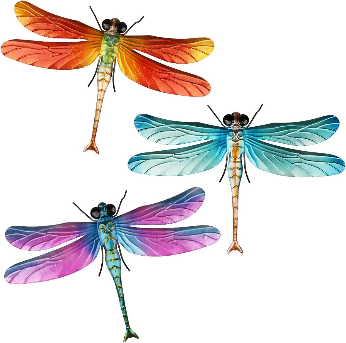 John's Studio Dragonfly Wall Decor Outdoor Metal Garden