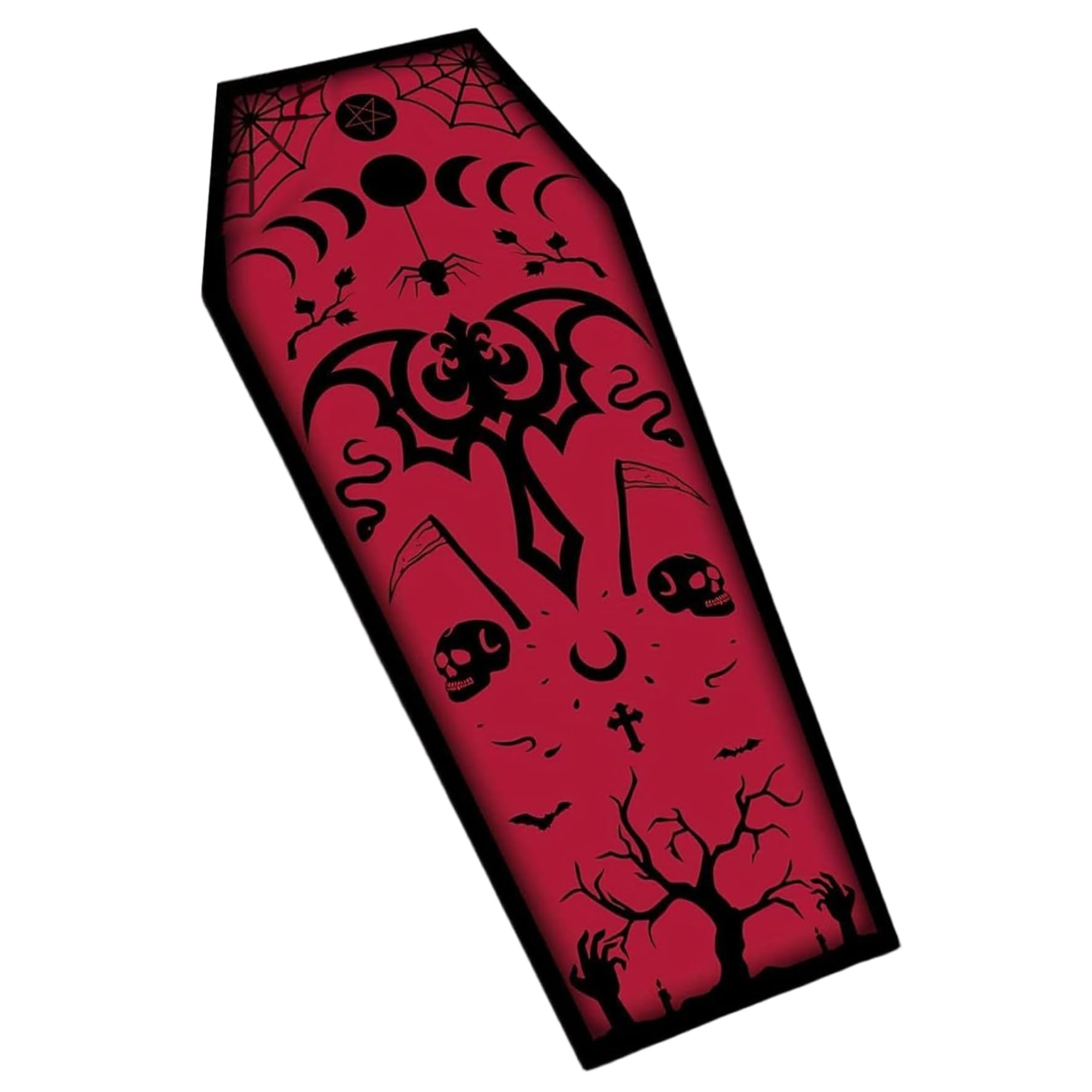 Alfombra de ataúd gótica decorativa para dormitorio y fiestas de Halloween Muzrunq