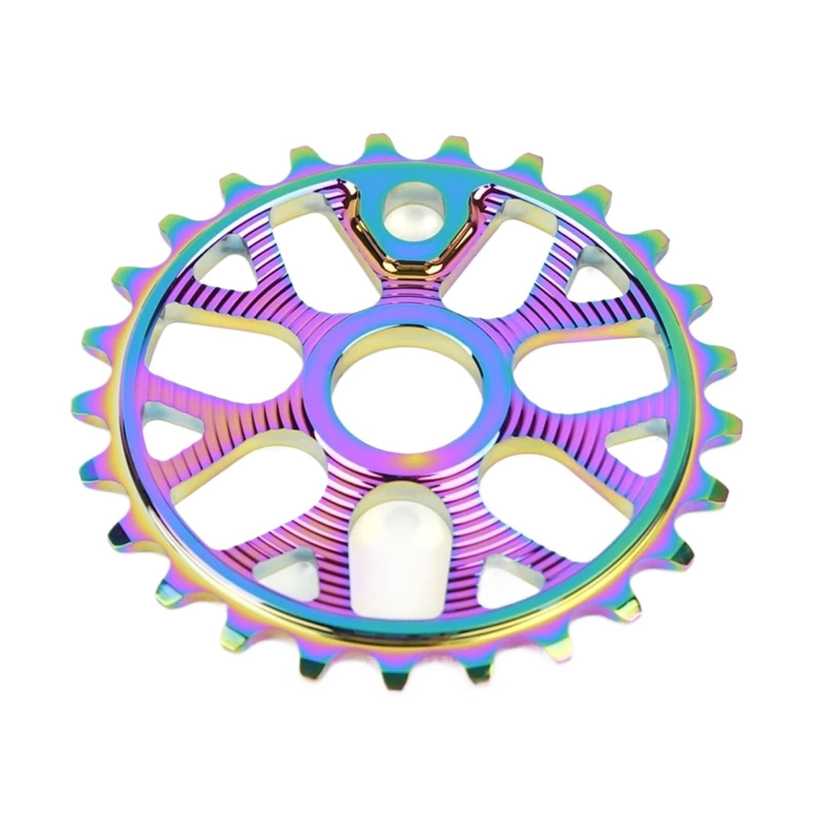FNFTOEZGY Compatible for POLSO 25T/28T BMX Sprocket, 1/2" x 1/8" 7075 Aluminum Alloy CNC Bike Chainring/607(Oil Slick,25T)