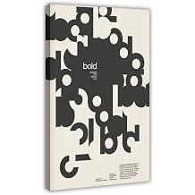 BMtyDG Bold Modern Typography 1973 Mid Century Ags Basel Design Swiss Armin Hofmann Canvas Poster Wall Art Prints Room Aesthetic Murals Bedroom And Living Decorations Frame 12x18inch