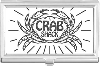 Crab Sketch Marine Organism Radial Business Card Holder Case Pocket Box Wallet