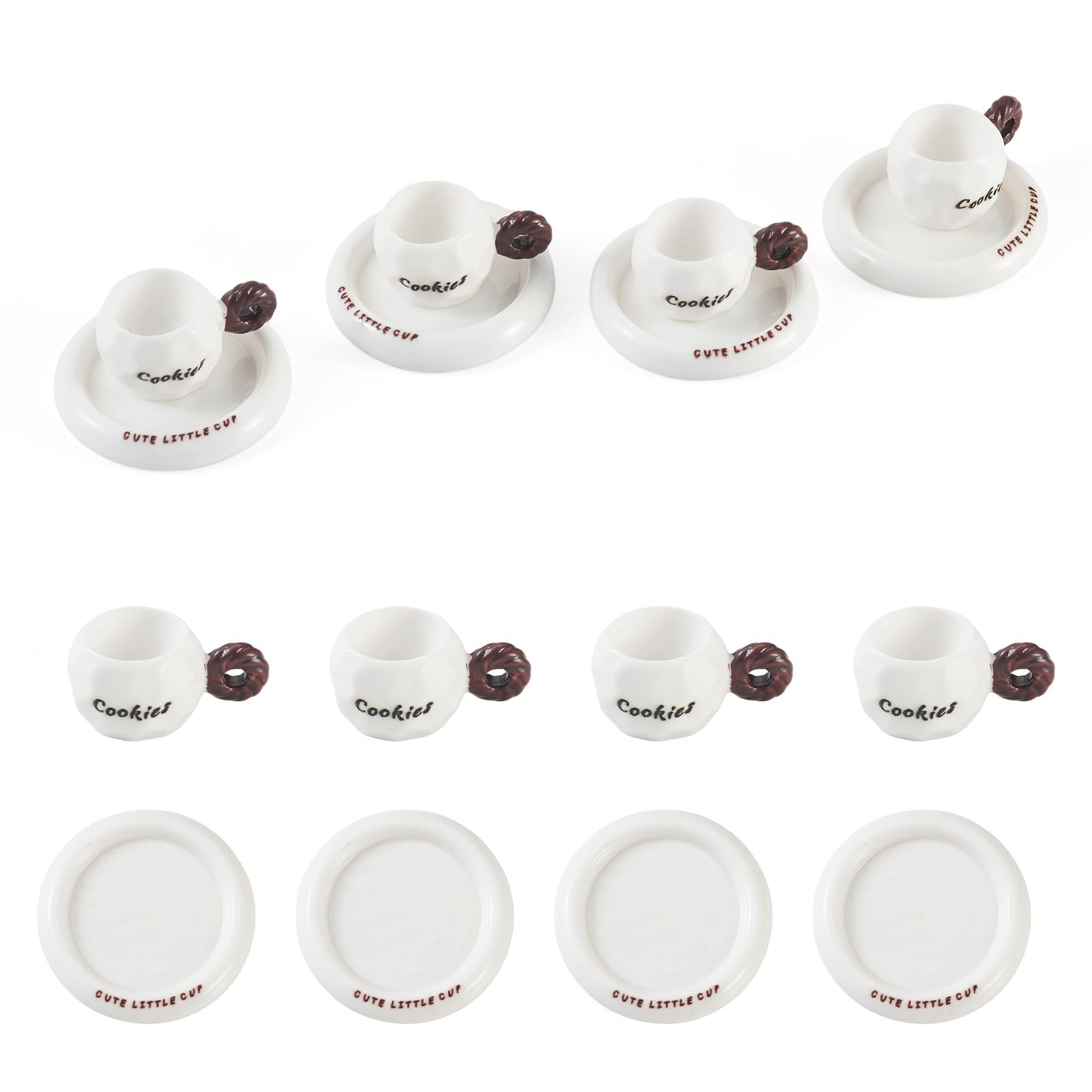 Cheriswelry 20Pcs Coffee Cup Resin Ornaments Coffee Saucer Resin Models
