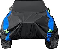 Vista 21 de Avecrew para Jeep Wrangler Funda Impermeable de 2 Puertas, Todo Clima para Coche, Funda de Lluvia para Automóviles, Cubierta Completa