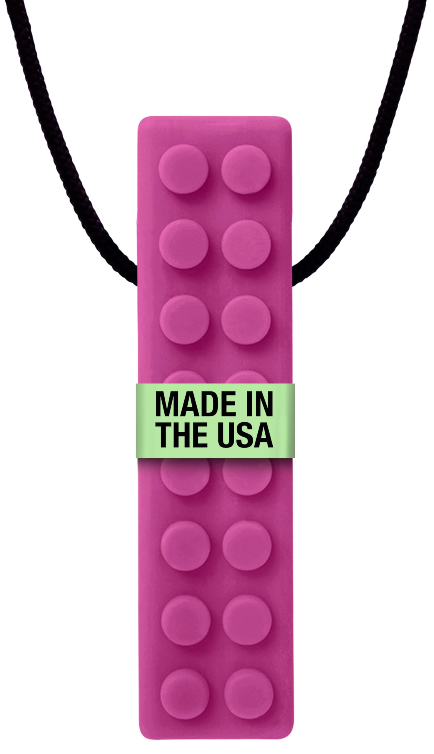 ARK Therapeutic ARK's Brick Stick Textured Chew Necklace Made in the USA (Soft, for MILD chewing ONLY, please read description for more options) - Magenta