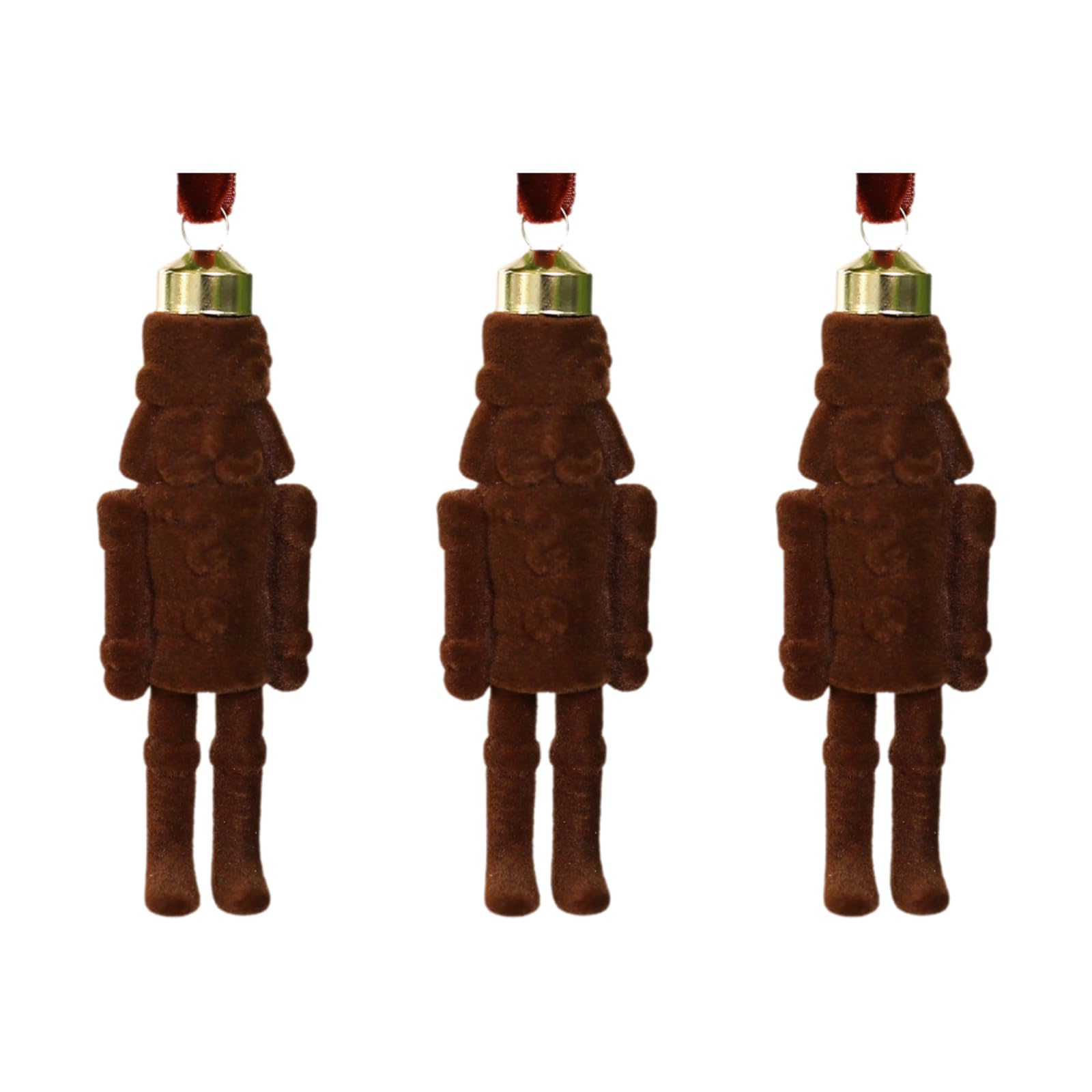 Tsophreniq Flocking Nutcrackers Christmas Decorations Fabric Hanging Ornament for Indoor Holiday Festival Accessories Christmas Tree Ornament