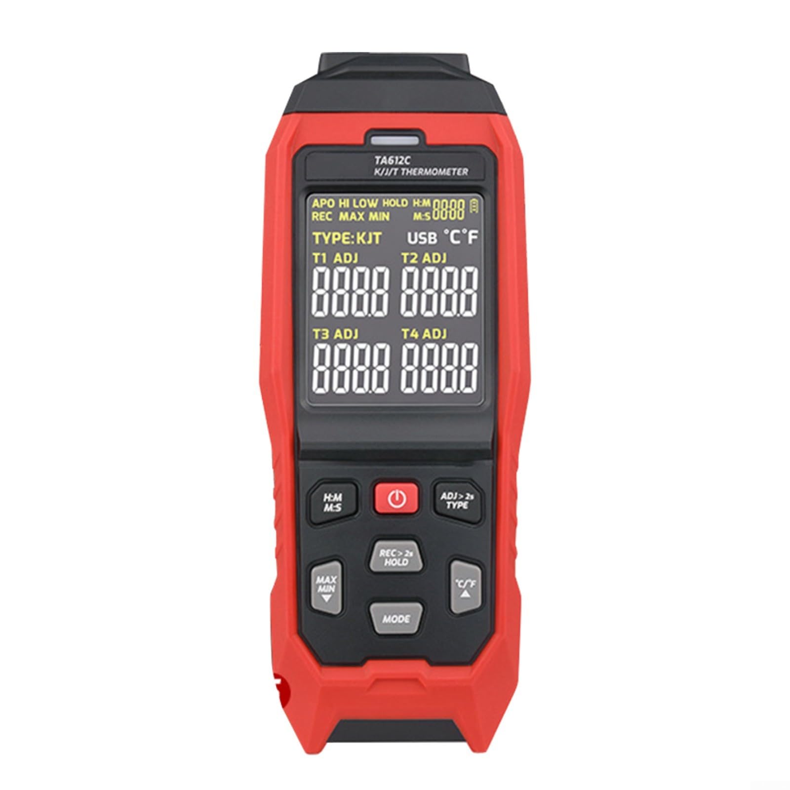 Termómetro termopar digital de 4 canales TA612C K/J/T tipo -50 a para registrador de datos USB de 300c con alarma de visualización VA para laboratorio industrial HVAC