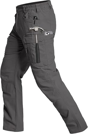 CARWORNIC Mens Stretch Tactical Cargo Pants Comfy Flex Cotton EDC Work Pants Lightweight Outdoor Hiking Trousers