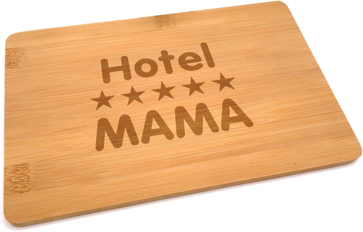 Samunshi® Wooden board with engraving hotel mum made of bamboo board, chopping board, small bread board, wooden chopping boards, wooden board, kitchen