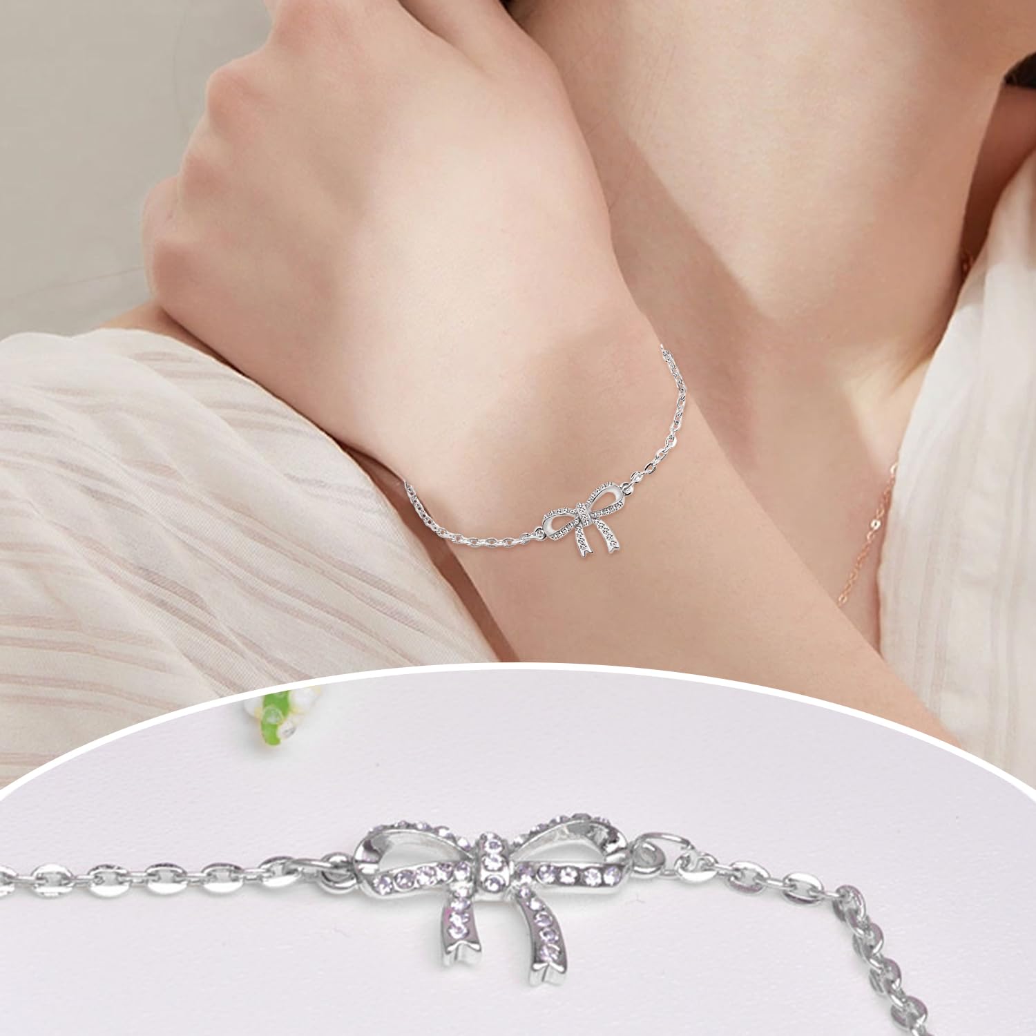 1 Collar De Lazo, 1 Pulsera De Lazo, Decoración De Joyería De Lazo, Joyería De Mujer, Accesorios De Vestir
