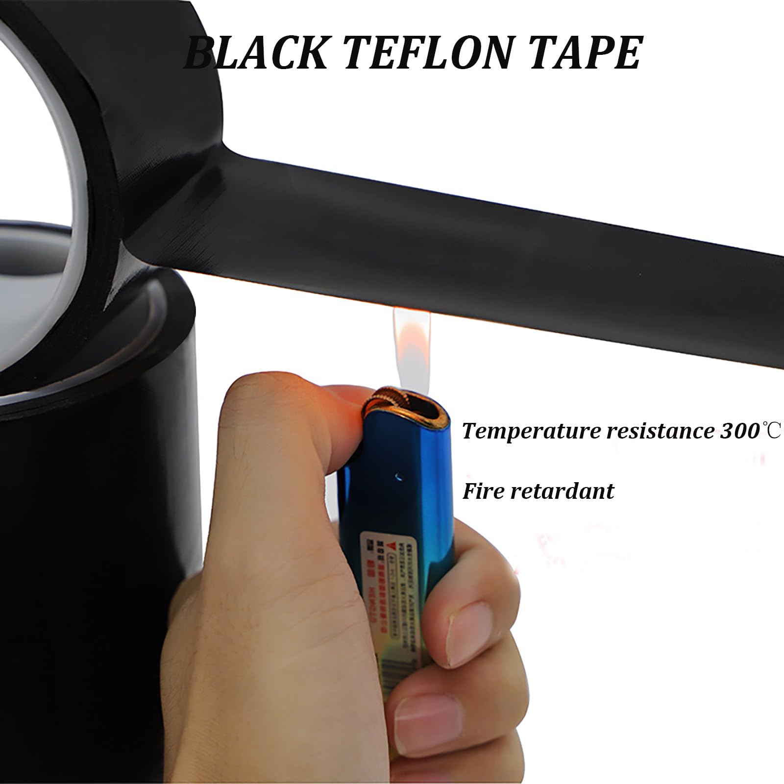5 rotoli di nastro in PTFE Teflon nero da 0,18 mm di spessore, 10 metri di lunghezza e larghezza da 10 mm a 100 mm, nastro isolante industriale resistente al calore(80MM)