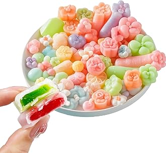 Chewy Wax Candies with Sweet Syrup Center, Mixed Fruit Flavors, Multiple Shapes, For Social Events (200g)