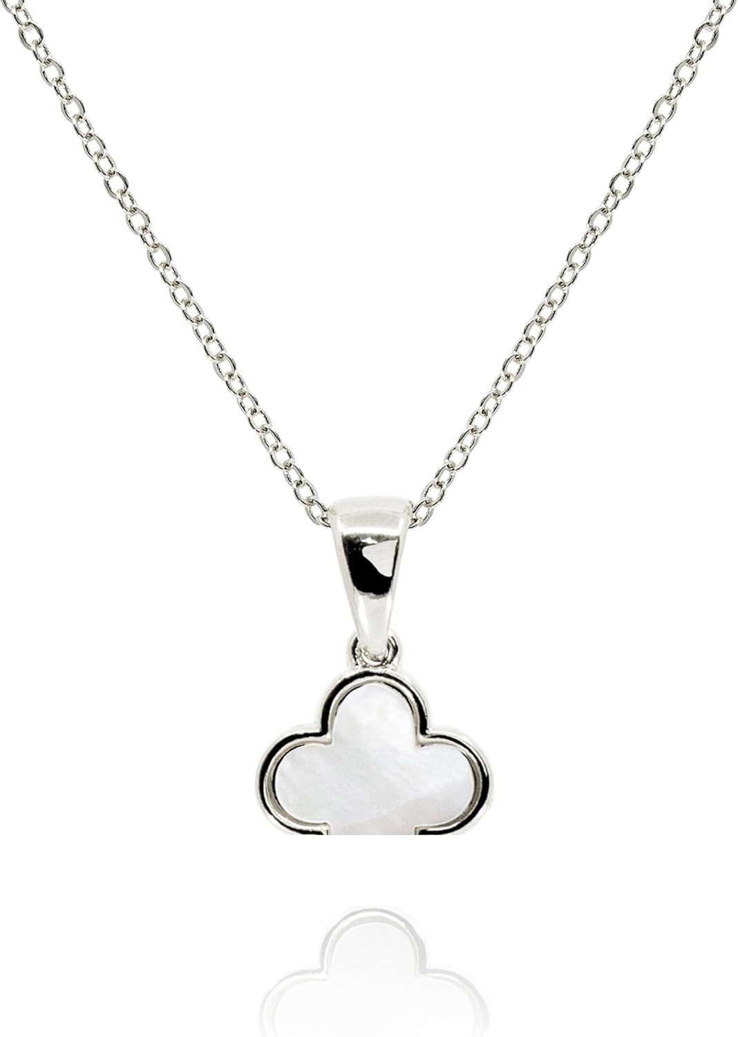 Four Leaf Clover Necklace for Women Dainty White Black Pink Blue Mint Green Crystal Lucky Clover Pendant 14K Gold Plated Jewelry Gifts [CVRN]
