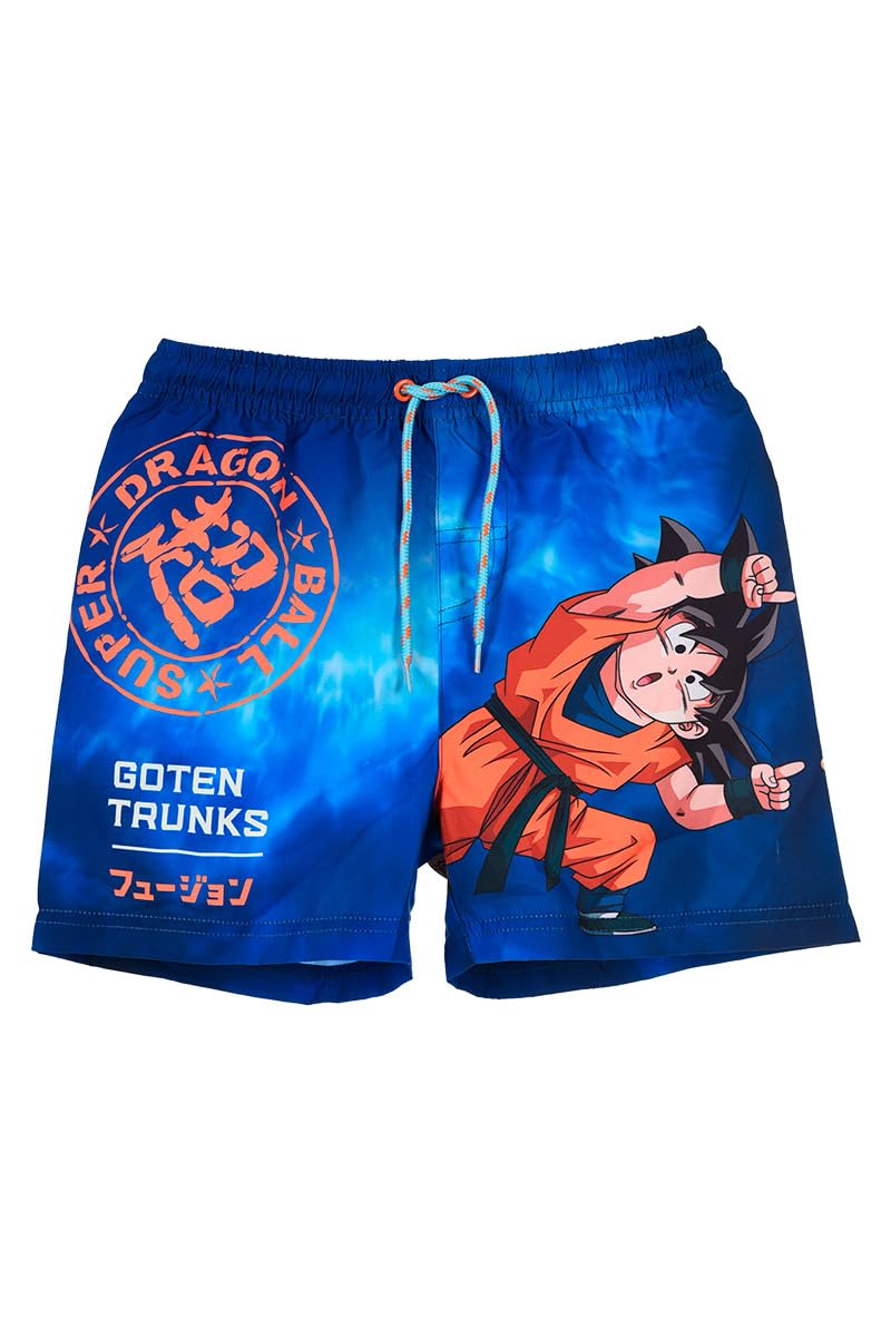 Dragon Ball Z Bañador para Niño, Shorts de Baño Bermudas, Bañador de Natación Infantil, Tallas 4 a 12 Años