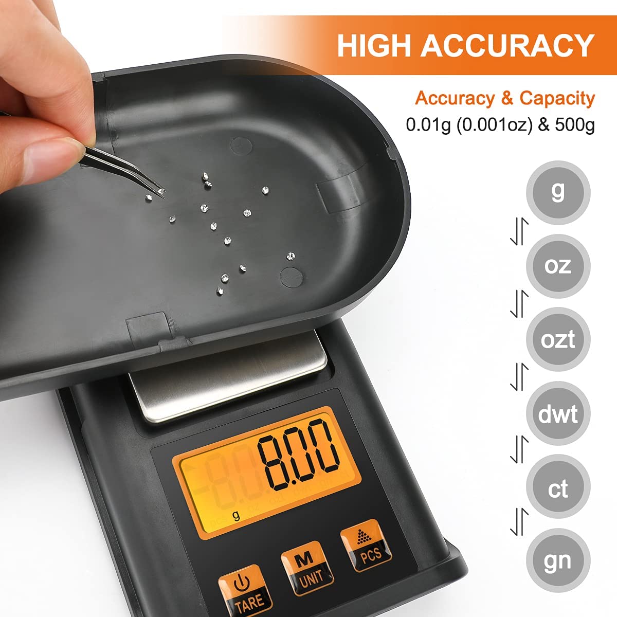 Bilancia Digitale Portabile Da 500g/0.01g - Per Gemme, Monete E Piccoli Oggetti - Foto 12