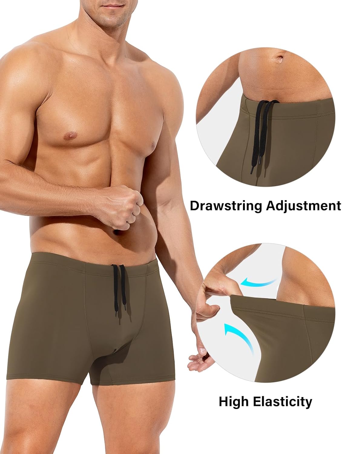 Casey Kevin Mens Swim Trunks Sexy Swim Briefs Square Leg Mens Swimsuit Quick-Dry Bathing Suit Swimwear - Image 5