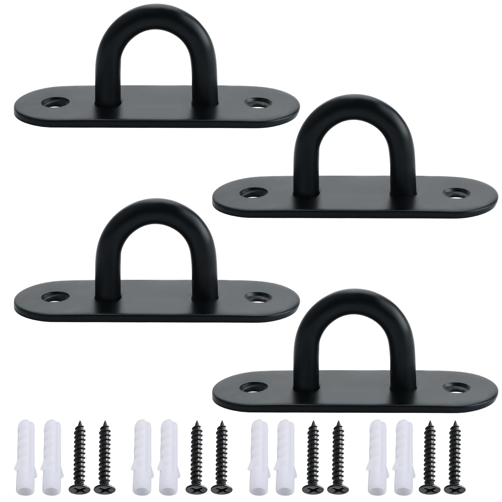 Alise Black Ceiling Hook Pad Eye Plate Top Hooks Hanging Marine Hardware for Yoga Hammock Swing Suspension Boat Sandbag Plant Basket,Stainless Steel