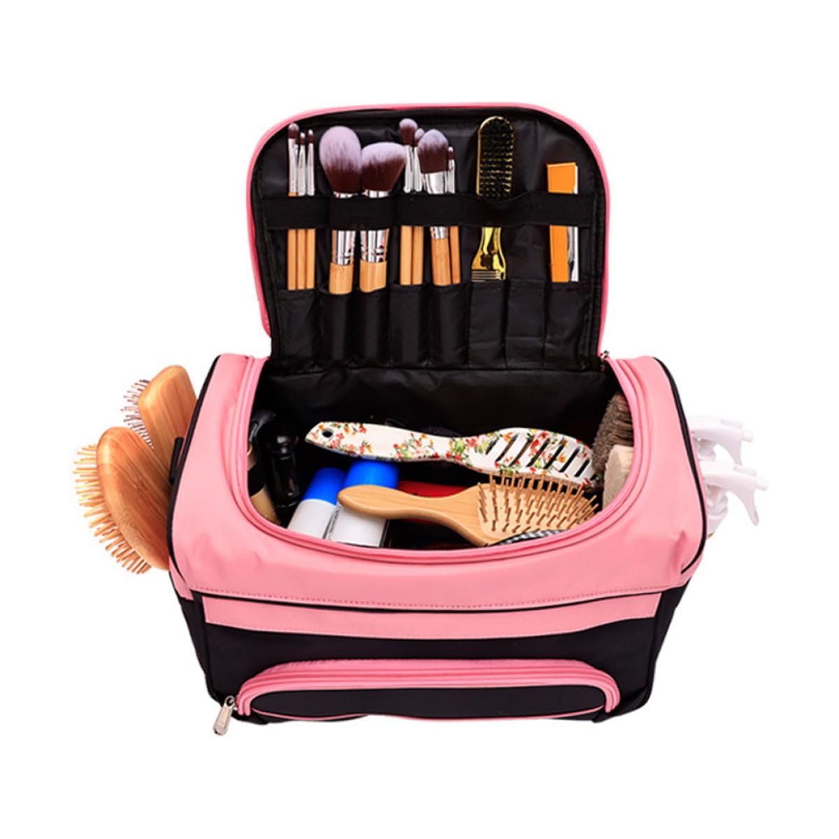 Toyvian Große Friseurtasche aus Oxfordstoff mit Metallteilen Multifunktionaler Organizer für Haarstyling Werkzeuge Robust und Leicht Zugänglich für Reisen und Outdoor Einsatz