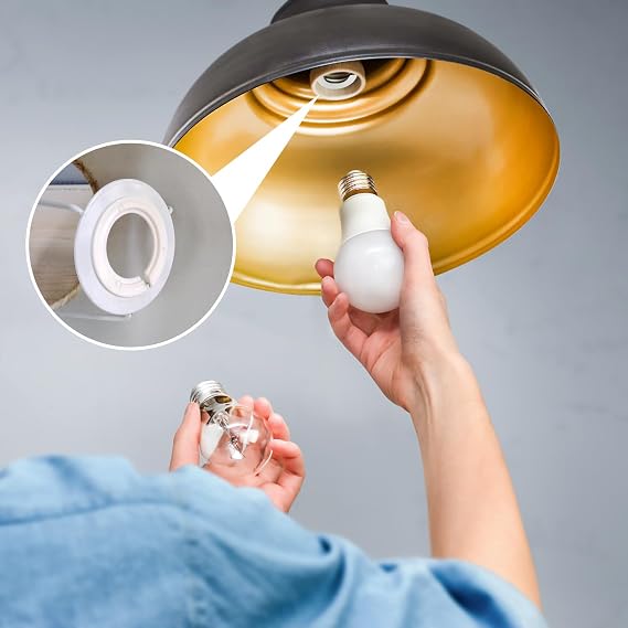 14 Pack Lamp Shade Reducer Ring White, Lamp Shade Adapter Ring E27 to E14, Light Converter Ring Washer Plastic for Lampshade Adaptor Socket Replacement Fittings