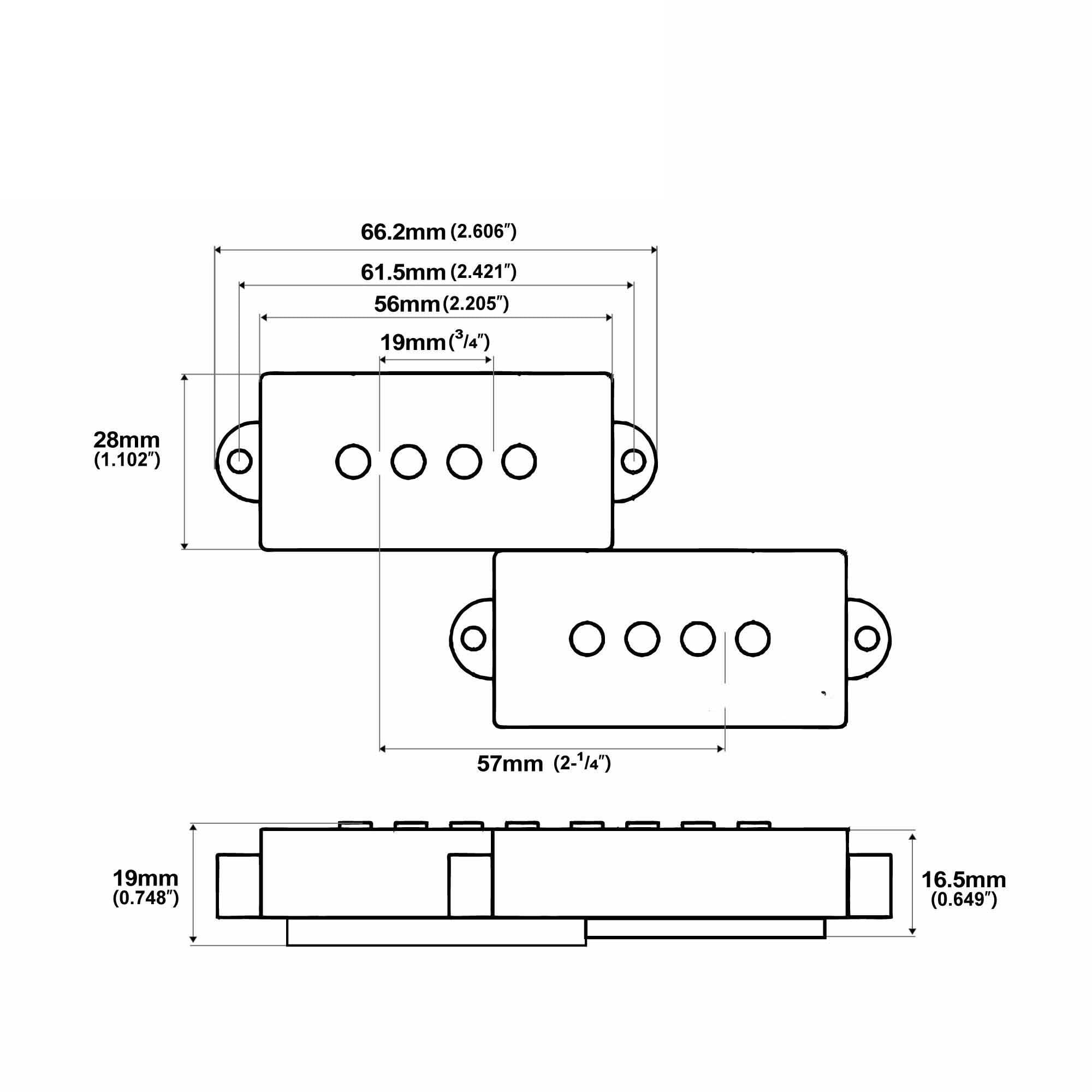 Repuestos Para Pastillas De Guitarra Juego De Pastillas Bobina Dividida Para Bajos Precisión Con Imán Cerámico | Piezas polares de Gauss variable para bajo eléctrico estilo PB negro