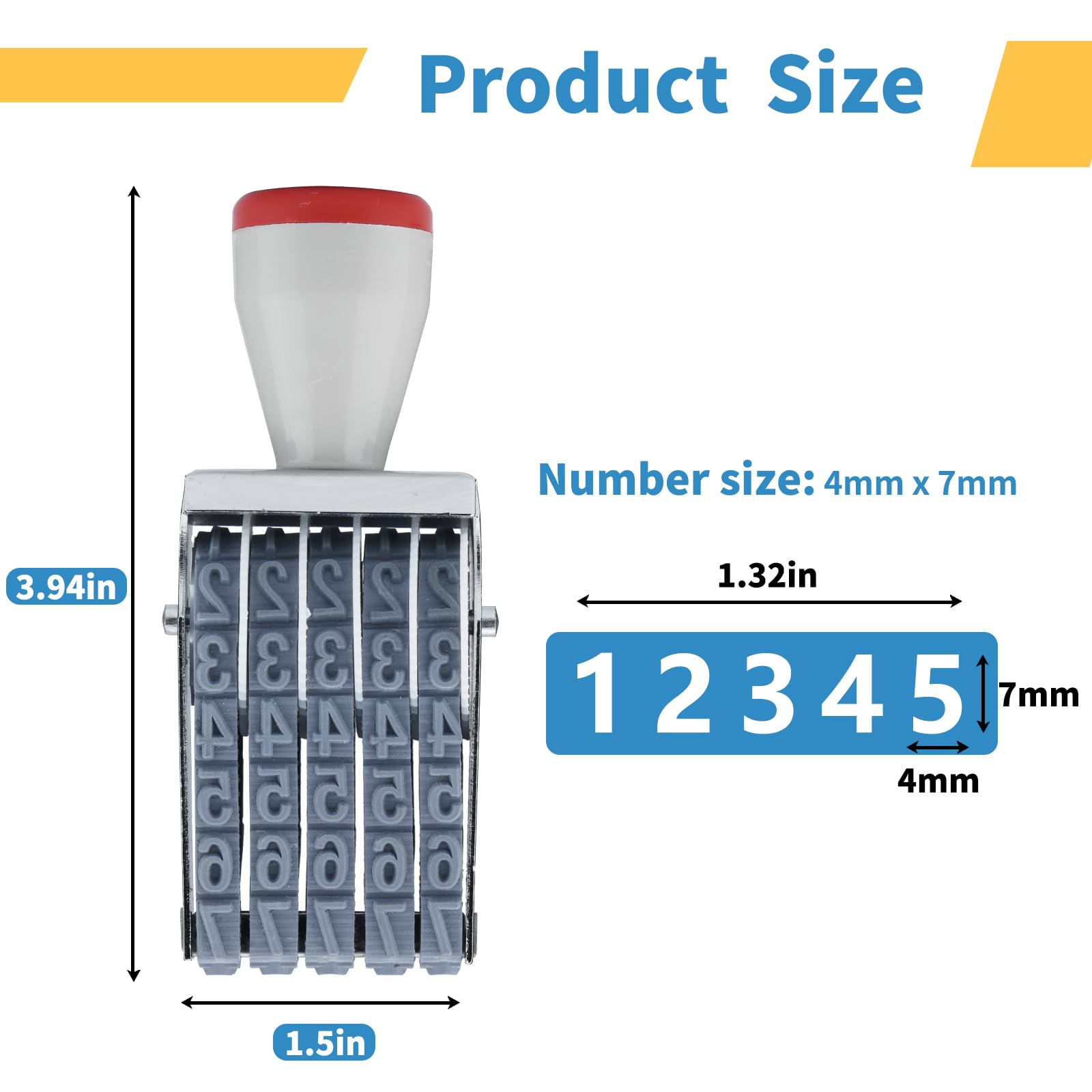Number Stamps Changeable 0-9 Numbers & Symbol Rubber Stamp, Multicolor ...
