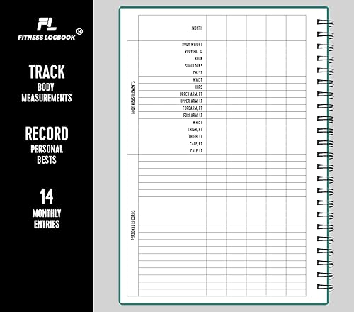 Miniatura 4 de Cuaderno de registro de fitness (verde)  Diario de entrenamiento A5 sin fecha para hombres y mujeres  Cubierta de plástico y papel grueso  Libro de