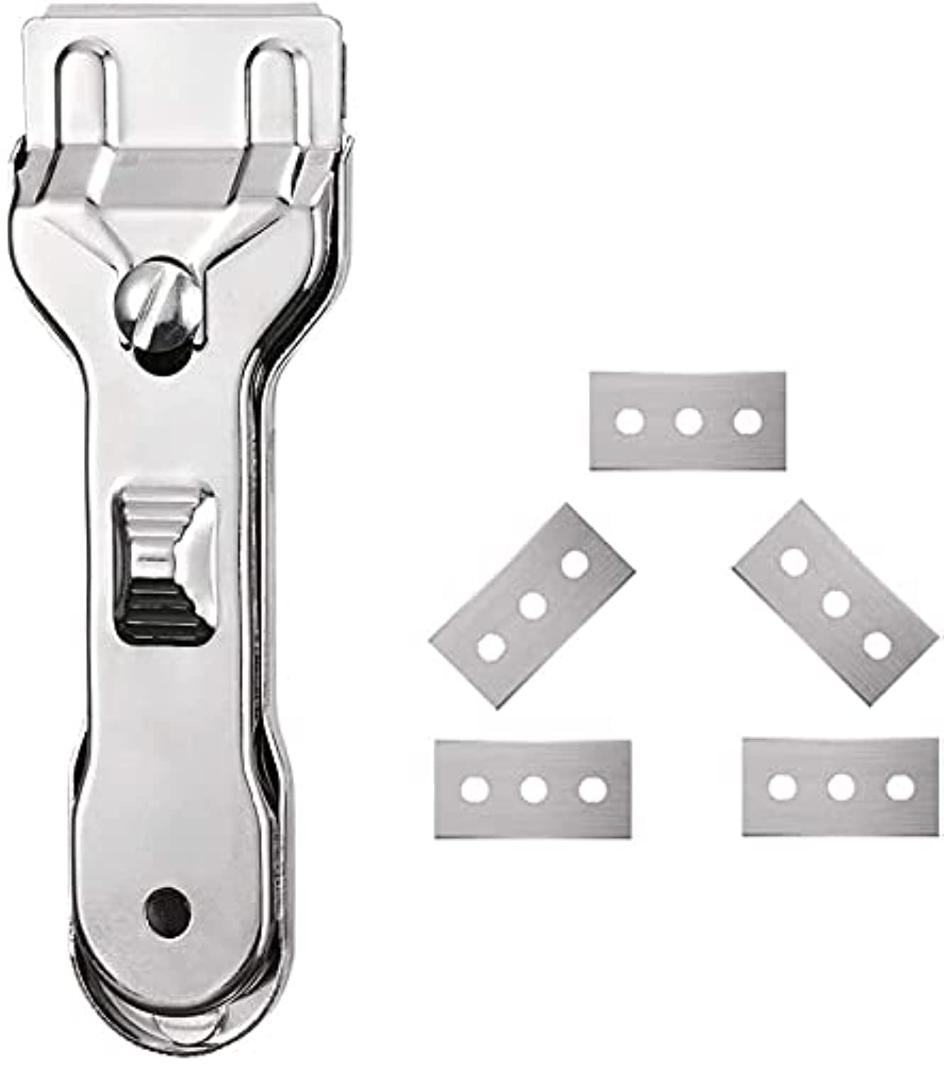 AMERTEER Glass Scraper - 1 PCS Genuine Quality Halogen & Ceramic Hob Scraper Non Scratch Suitable for Oven Cooker, Window, Stove, Car, Cooking Surface, with 5PCS Scraper Blades