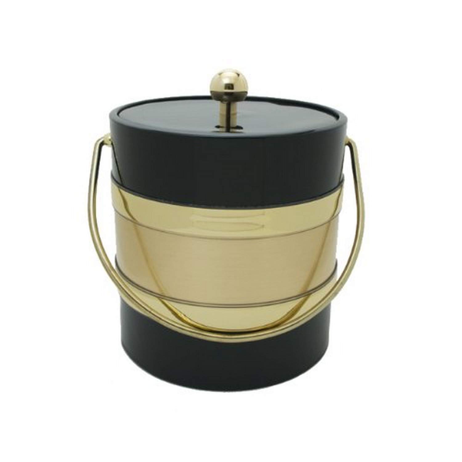 Mr. Ice Bucket 3-Quart Two Tone Ice Bucket, Black and Gold