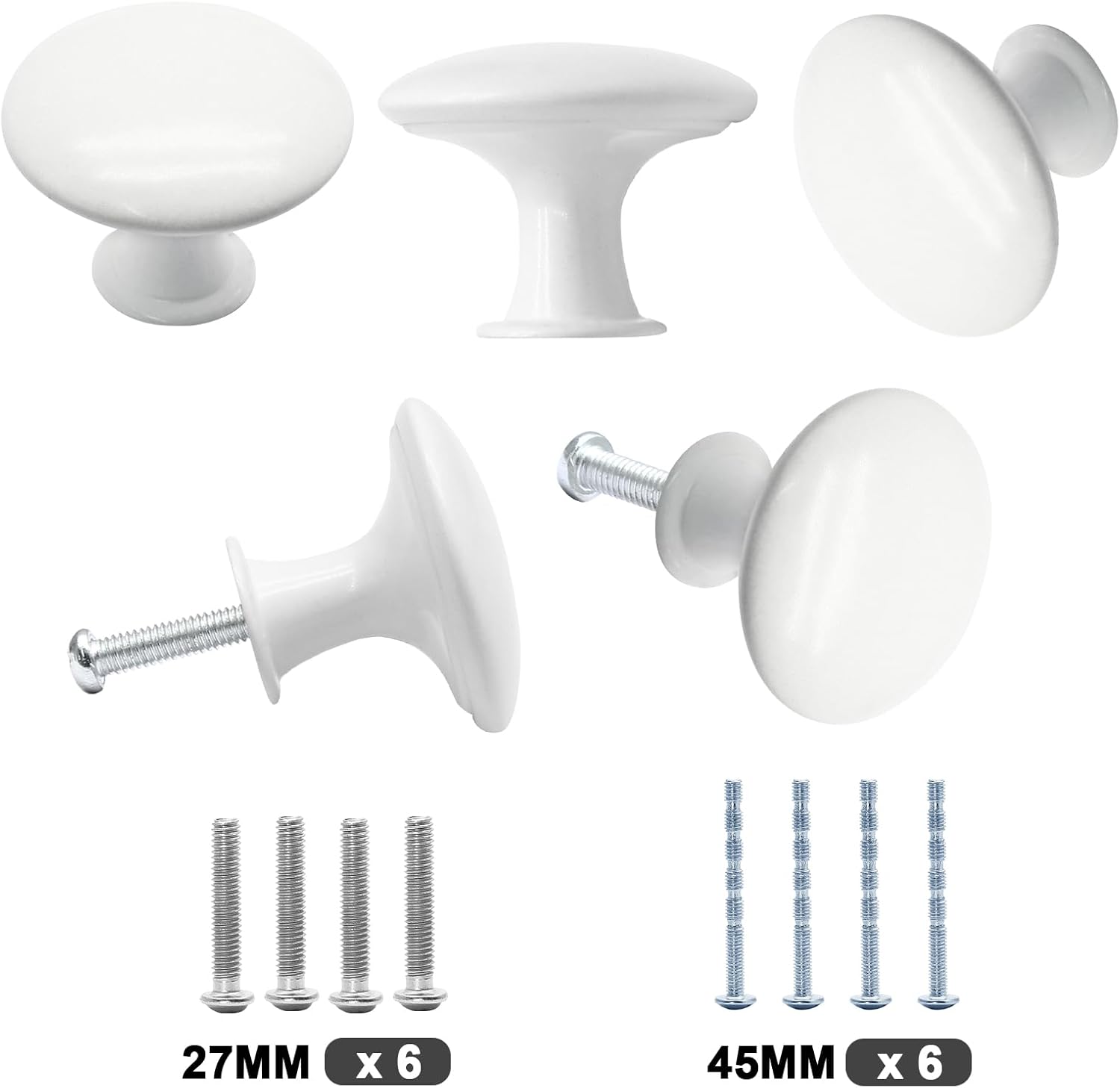 Jiozermi 12 Pcs White Round Antique Brass Kitchen Cabinet Knobs Drawer Handle Pulls Cupboard Door Knobs Dresser Knobs with 24 Pack Screws for Bathroom Drawer Door Hardware