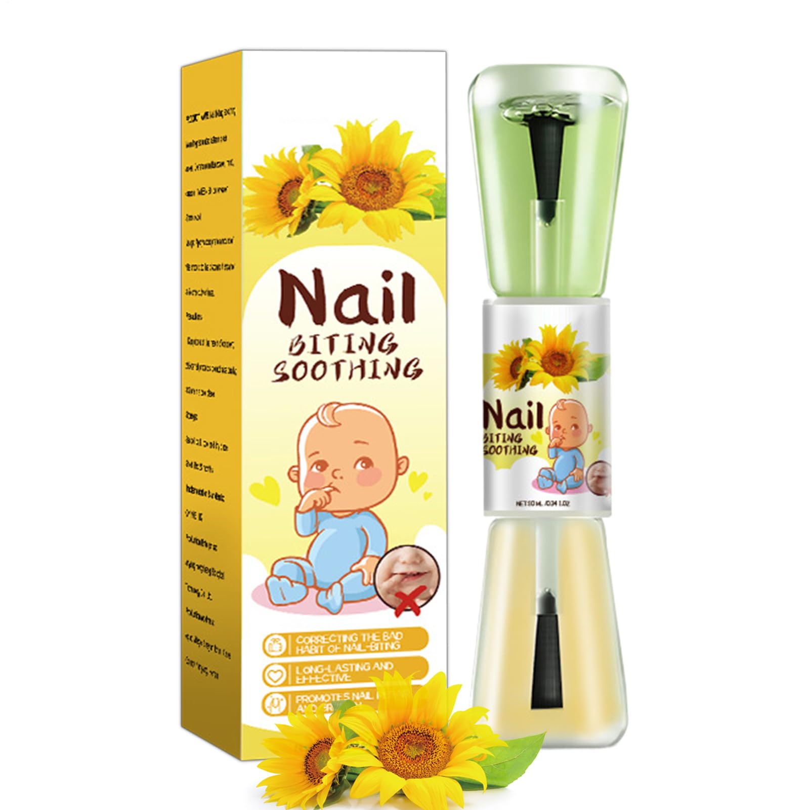 Smalto Per Unghie Toddler 10 Ml - Smalto Liquido Per La Cura Delle Unghie Al Gusto Amaro Alle Erbe, Smalto Per Prevenire Il Morso Delle Unghie Dei Bambini | Uso Giorno E Notte Per Bambini