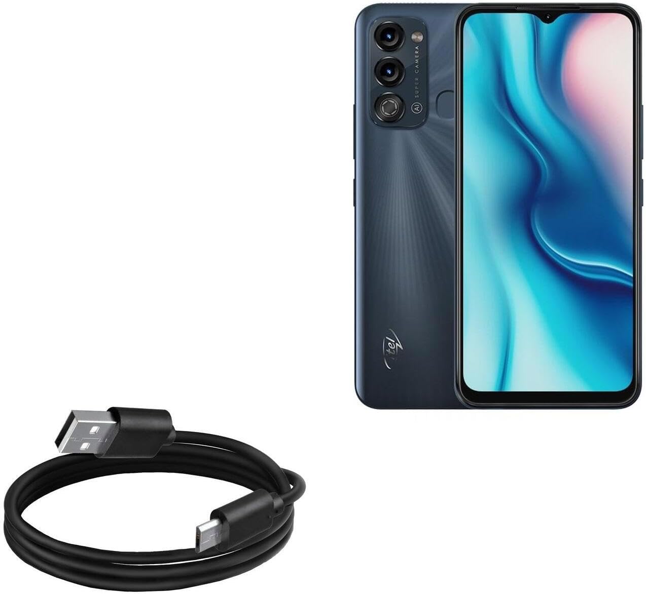 BoxWave Cable Compatible with itel Vision 3 – DirectSync Cable, Durable Charge and Sync