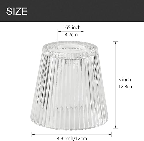 Miniatura 2 de Paquete de 3 fundas de repuesto de pantalla de vidrio transparente, 5 pulgadas de altura, 4.8 pulgadas de diámetro, 1.65 pulgadas, adaptador de