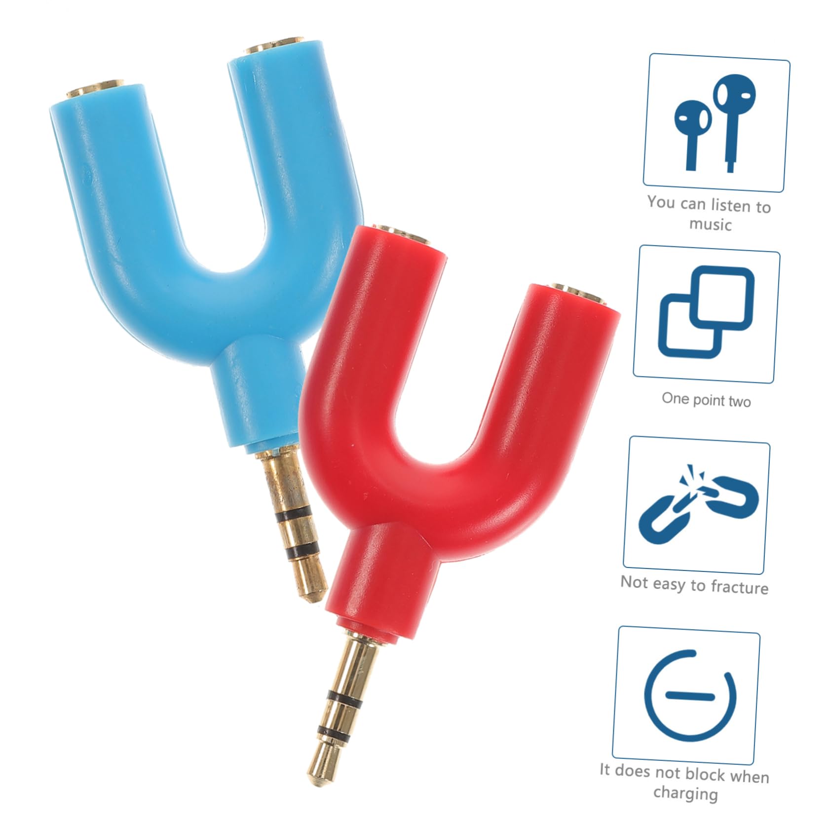 Mikikit 5 Set 3.5mm Splitter Per Cuffie Adattatore Splitter Audio A 2 Vie Per Telefono Portatile 6 Pezzi*5