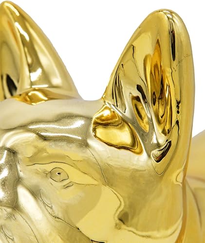 Miniatura 28 de Estatua de bulldog francés, estatua de perro de cerámica de pie gris oscuro mate, escultura decorativa para jardín o decoración del hogar, estatua