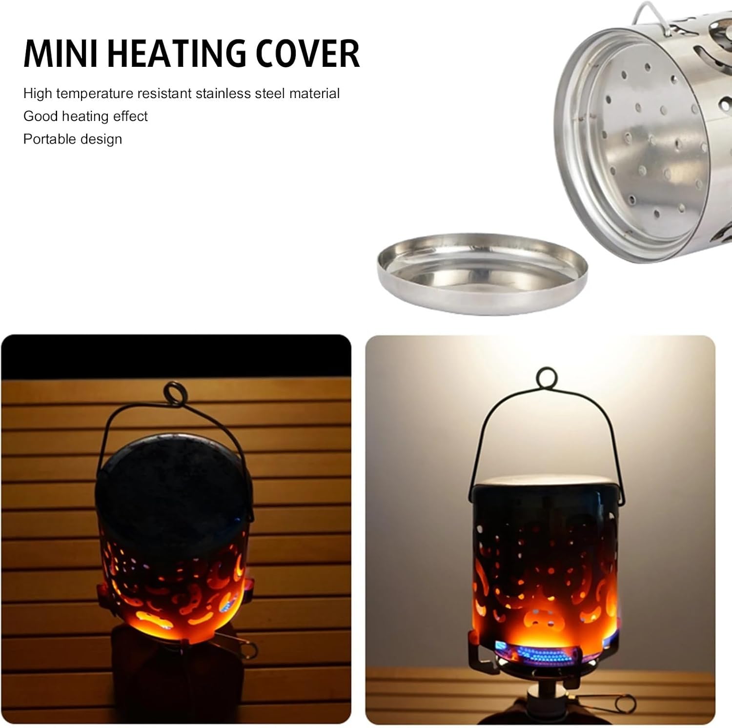 Kerosene Heater, Portable Camping Mini Heater Stainless Steel Tent Heating Cover Heated Stove For Outdoor Backpacking Hiking,for Indoor Camping Garage