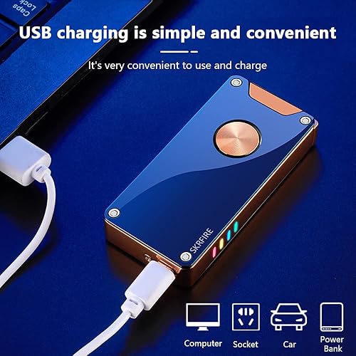 Miniatura 9 de YOZWOO Encendedor eléctrico recargable USB, encendedor de doble arco, encendedor de plasma, resistente al viento, sin llama, con diseño de