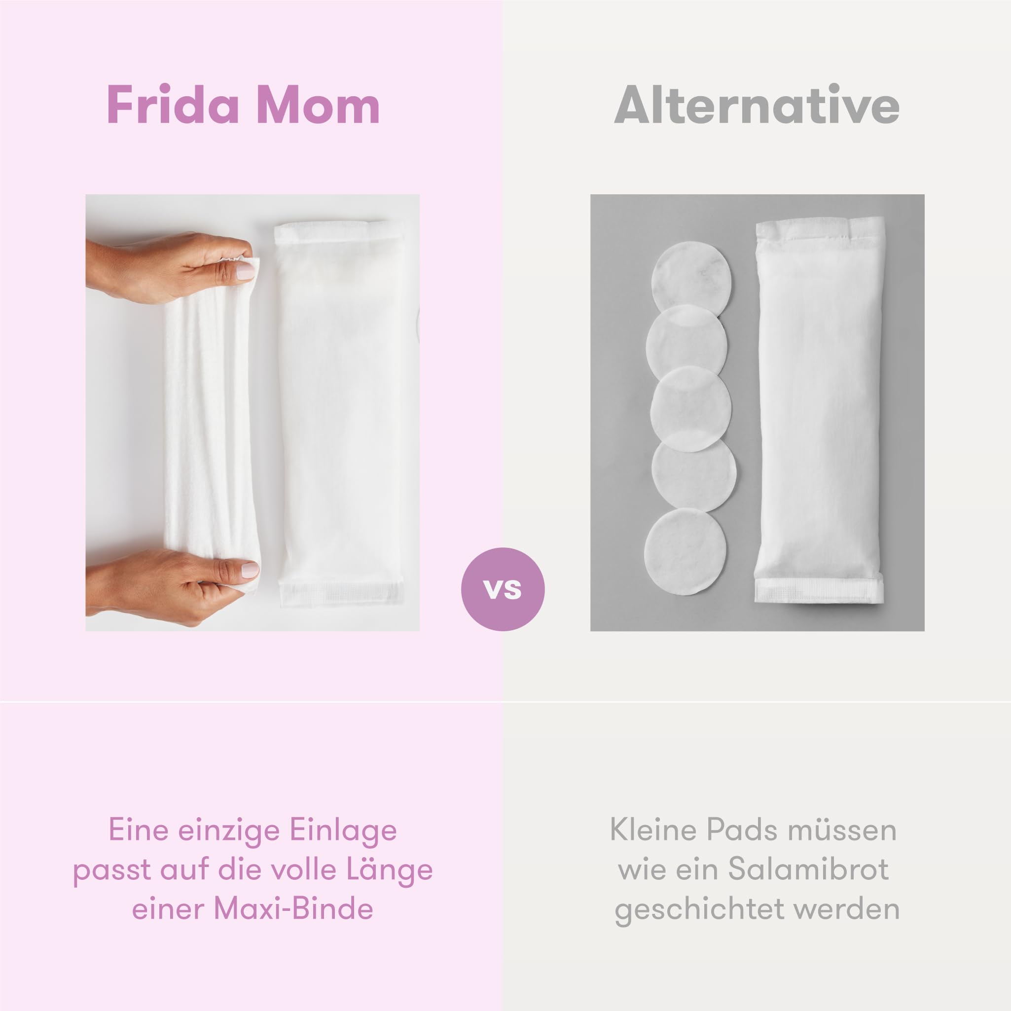 Frida Mom Wochenbett Intimpflege Einlagen mit Hamamelis | Kühlende Linderung bei Schwellungen & Schmerzen nach der Geburt | Ohne Duftstoffe, sofort einsatzbereit | Für Klinik & Wochenbett