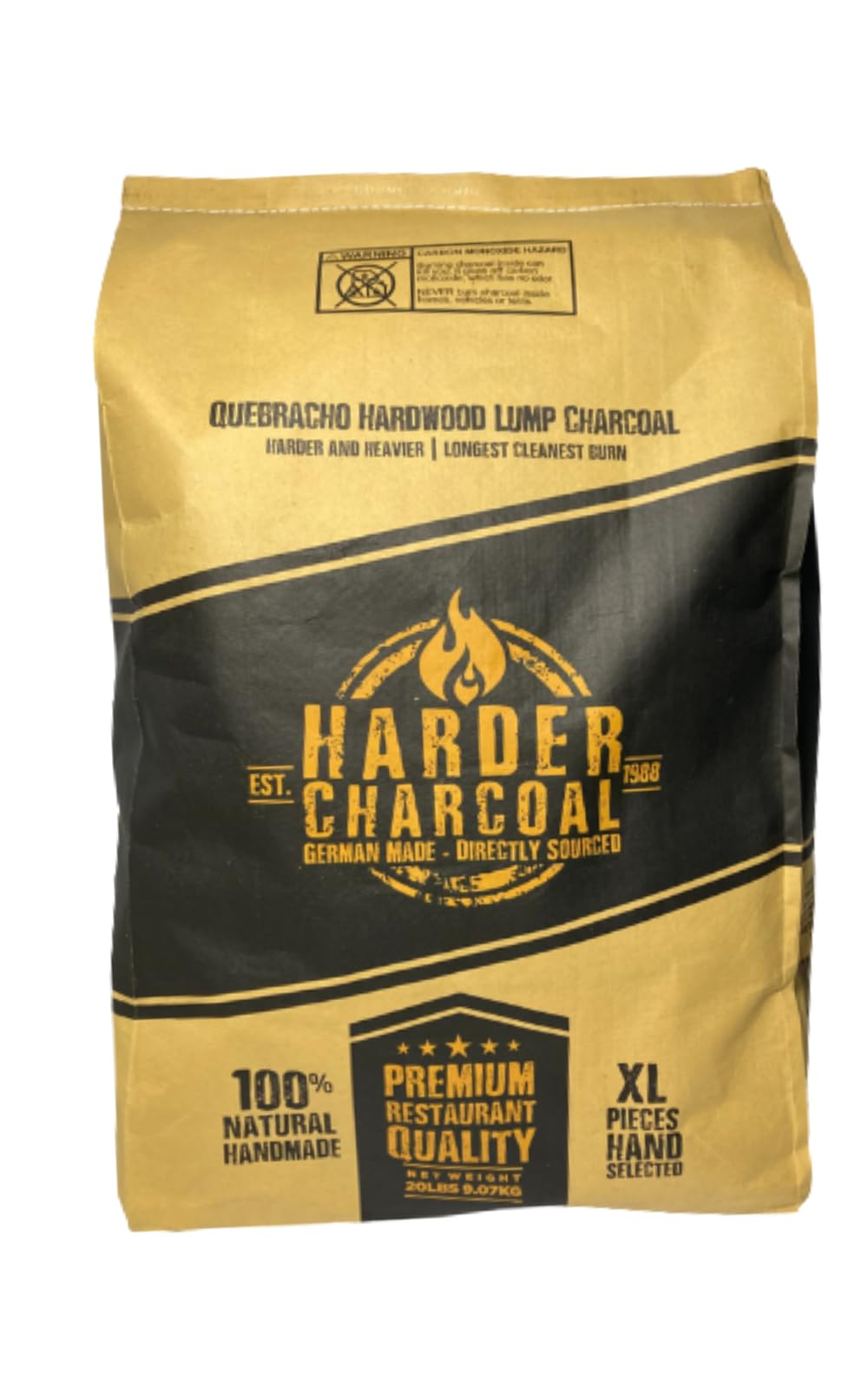 Natural Premium Restaurant Extra Large Lump Charcoal Made from White Quebracho Wood for Grilling and Smoking (33lb)