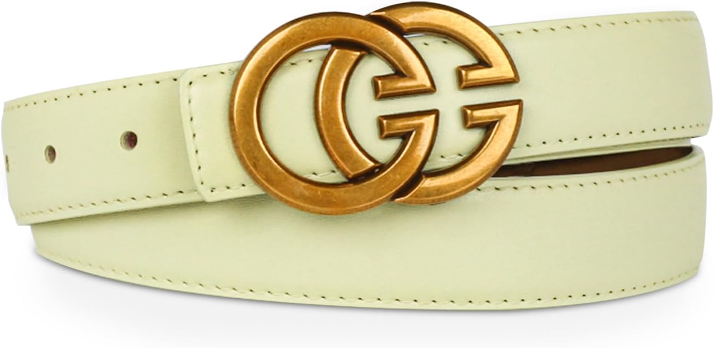 Women's Leather Belt with Buckle - Ideal for Dresses, Jeans, and Coats