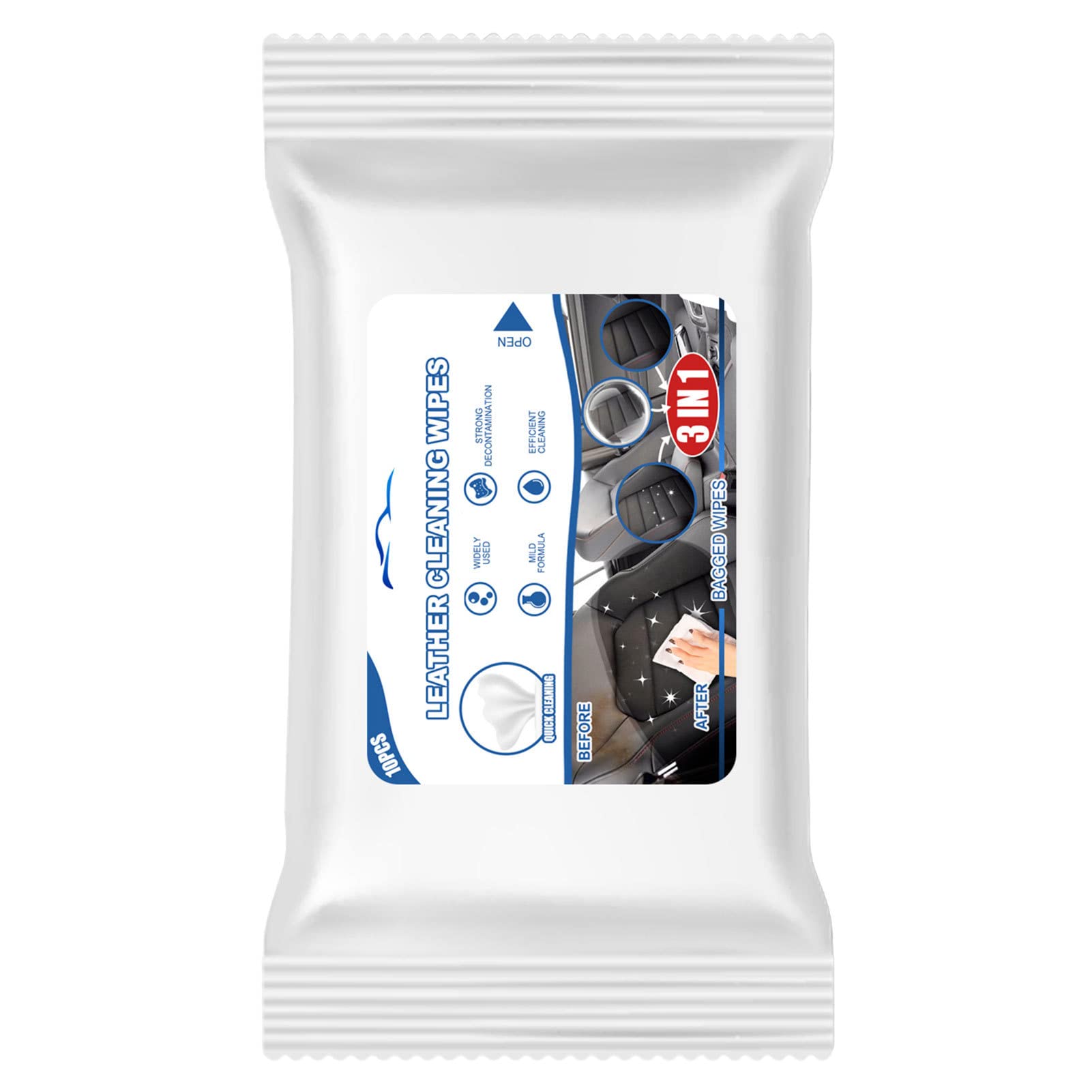 Wet Paper Napkin, Smooth Refreshing Clean Moist Wipes Kit, Crumby Watery Fragrance-Free Wet Tissue Kit for Leather Seat, Car, Outdoors, Traveling, Hiking