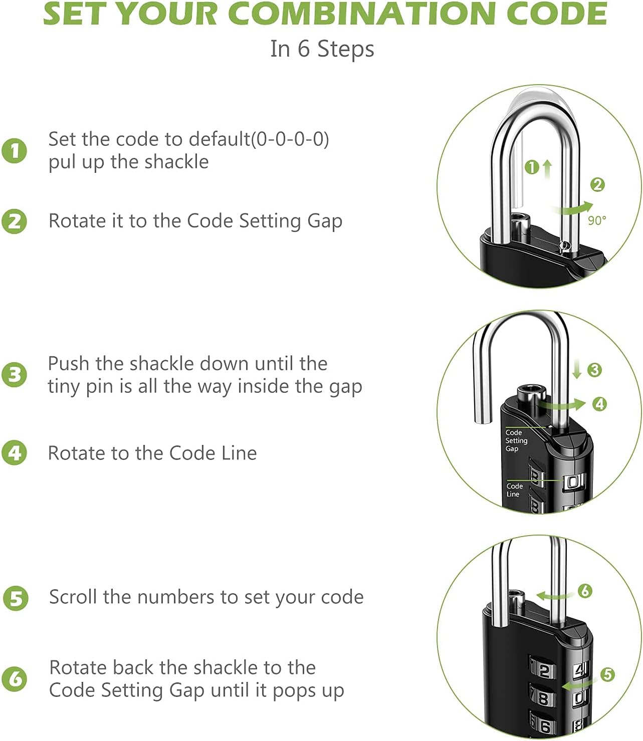 KeeKit Combination Lock with Keys, 4 Digit Combination Padlock, Resettable Waterproof Gate Lock for Locker, Gym, Fence, Case, School & Employee Locker, Toolbox – 2 Pack, Black - - 