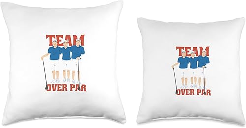 Miniatura 3 de Team Over Par Funny Golfing Design Throw Pillow, 16x16, Multicolor